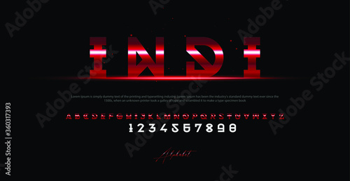 Modern Alphabet Font. Typography urban style fonts for technology, digital, movie, game logo design. vector illustration