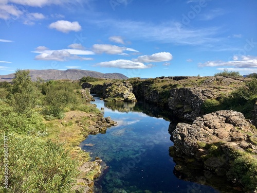 landscape with blue sky