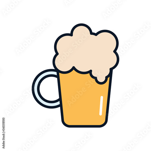 beer stein glass icon, line fill style