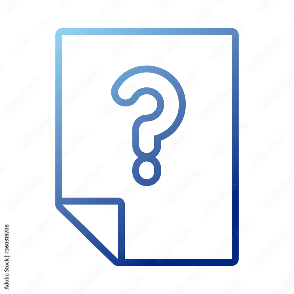 paper document with question symbol gradient style icon paper document with question symbol gradient style icon