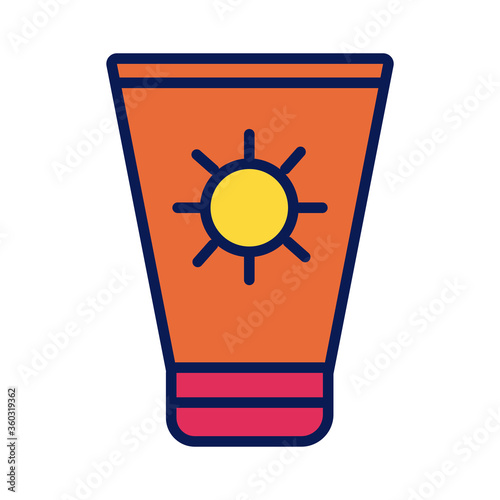 sun blocker cream product line and fill style icon