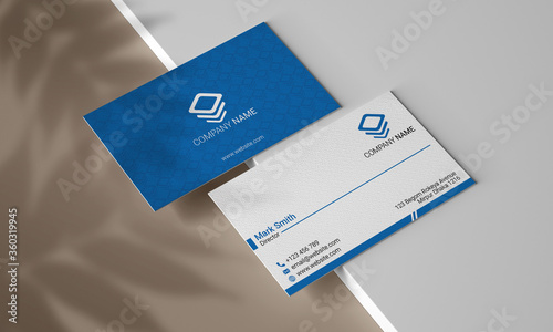 Double Sided Clean Business Card Design Template Vector