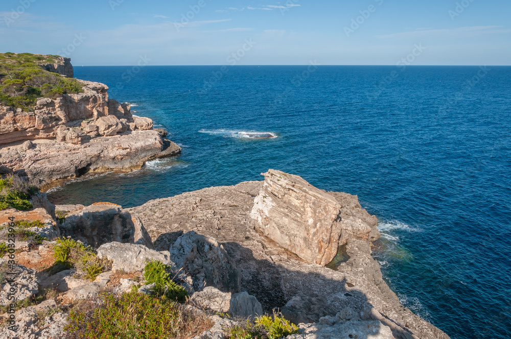 A rocky cove on the island of Mallorca