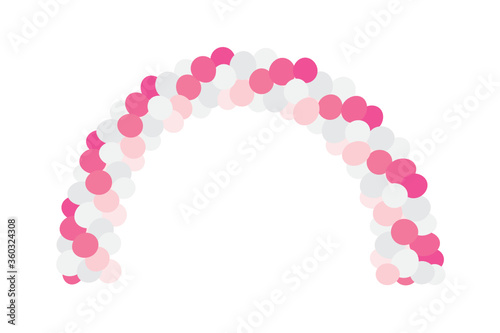 Spiral Balloon, Balloon Arc Party Decoration Icon Vector Illustration Background