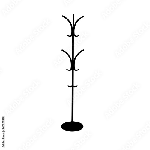 Hanger for outer clothing. Floor hanger. Vector image.