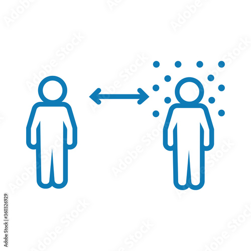 figures humans with arrows social distance line style