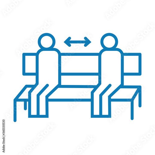 figures humans with arrows social distance line style