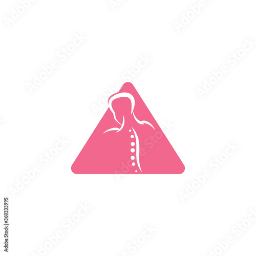 Chiropractic Triangle Logo Design Vector illustration. Human backbone Pain Logo. Spine care logo.