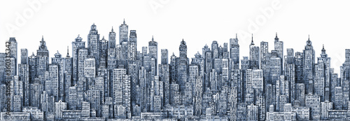 City skyline. Hand drawn Il...