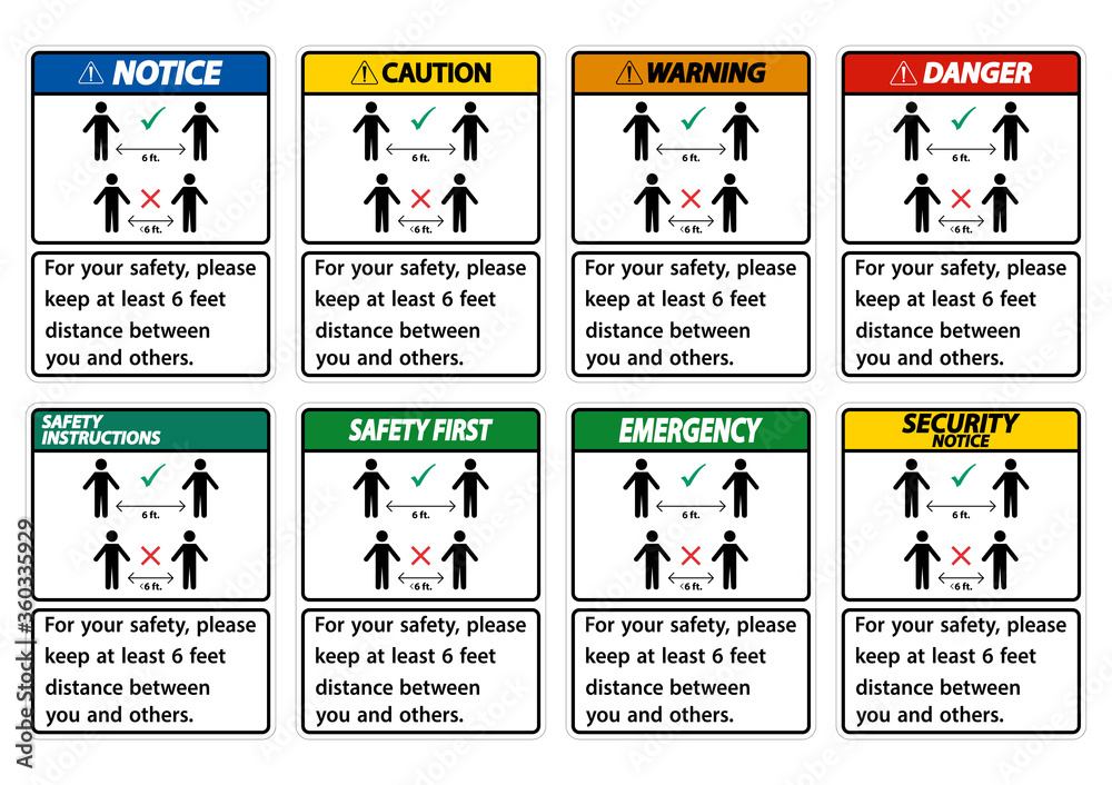 Keep 6 Feet Distance,For your safety,please keep at least 6 feet