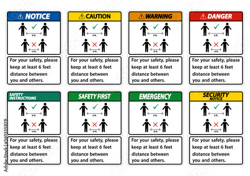 Keep 6 Feet Distance,For your safety,please keep at least 6 feet distance between you and others.