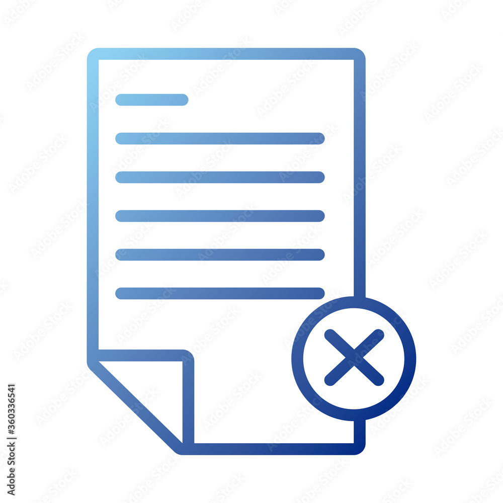 paper document with bad symbol gradient style icon paper document with bad symbol gradient style icon