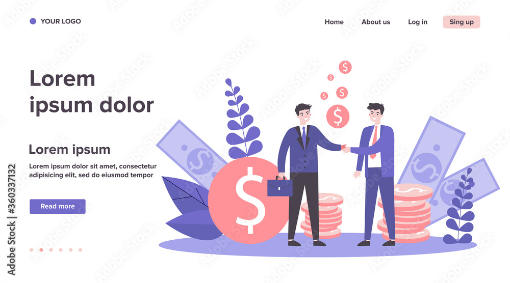 Business partners handshake. Businesspeople shaking hands with each other, finishing negotiations, closing agreement. Can be used for business success, partnership, teamwork concept