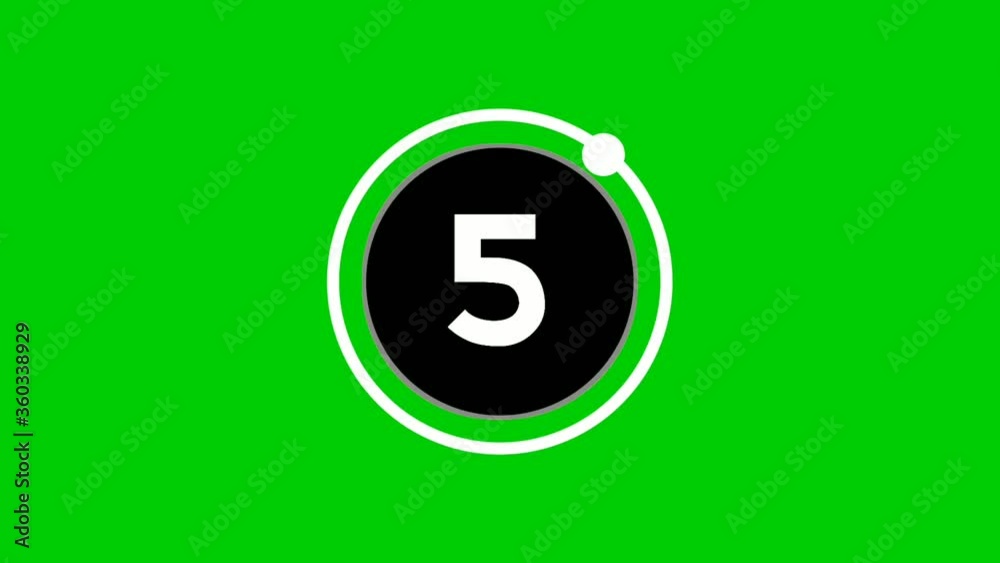 Countdown animation number 10 to 1 on green background Countdown animation number 10 to 1 on green background