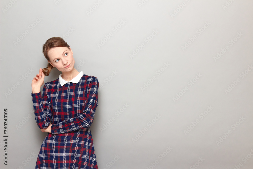 Portrait of thoughtful girl being deep in thoughts or being bored Portrait of thoughtful girl being deep in thoughts or being bored