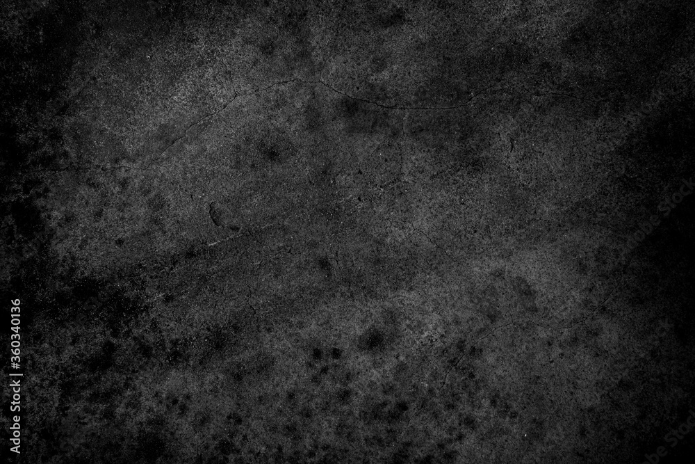 Fototapeta premium Old wall texture cement dark black gray background abstract grey color design are light with white gradient background.