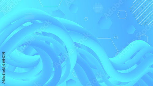 Fluid blue color liquid flowing motion modern background design