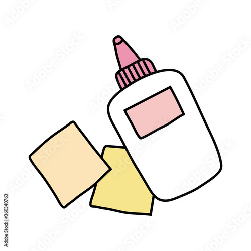 glue bottle school supply icon