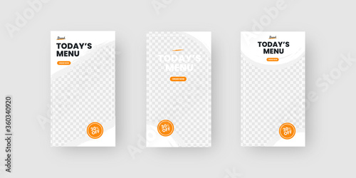 Brush social media stories banner template for food menu sale