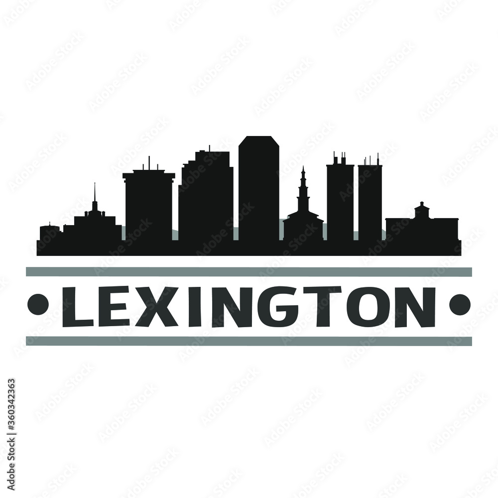 Lexington Kentucky City Travel. City Skyline. Silhouette City. Design Vector. Famous Monuments.