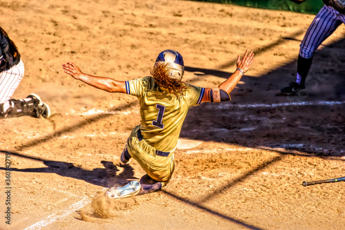 Fototapeta Baseball Player Sliding