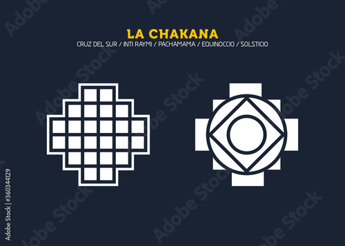 Inca Cross Chakana, Inti Raymi Ecuador, Peru emblematic symbol of an ancestral and cultural celebration of the Andean peoples for the winter solstice. Ethnic folk image. Tribe motif. Tribal. Pachamama