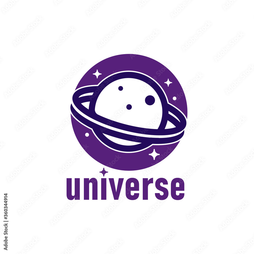 Obraz premium Simple Universe Logo Vector Design