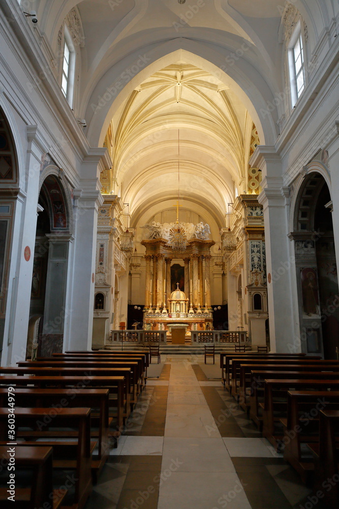 Interior view of the French Church of Trinita dei Monti (1502 - 1585) Rome, Italy