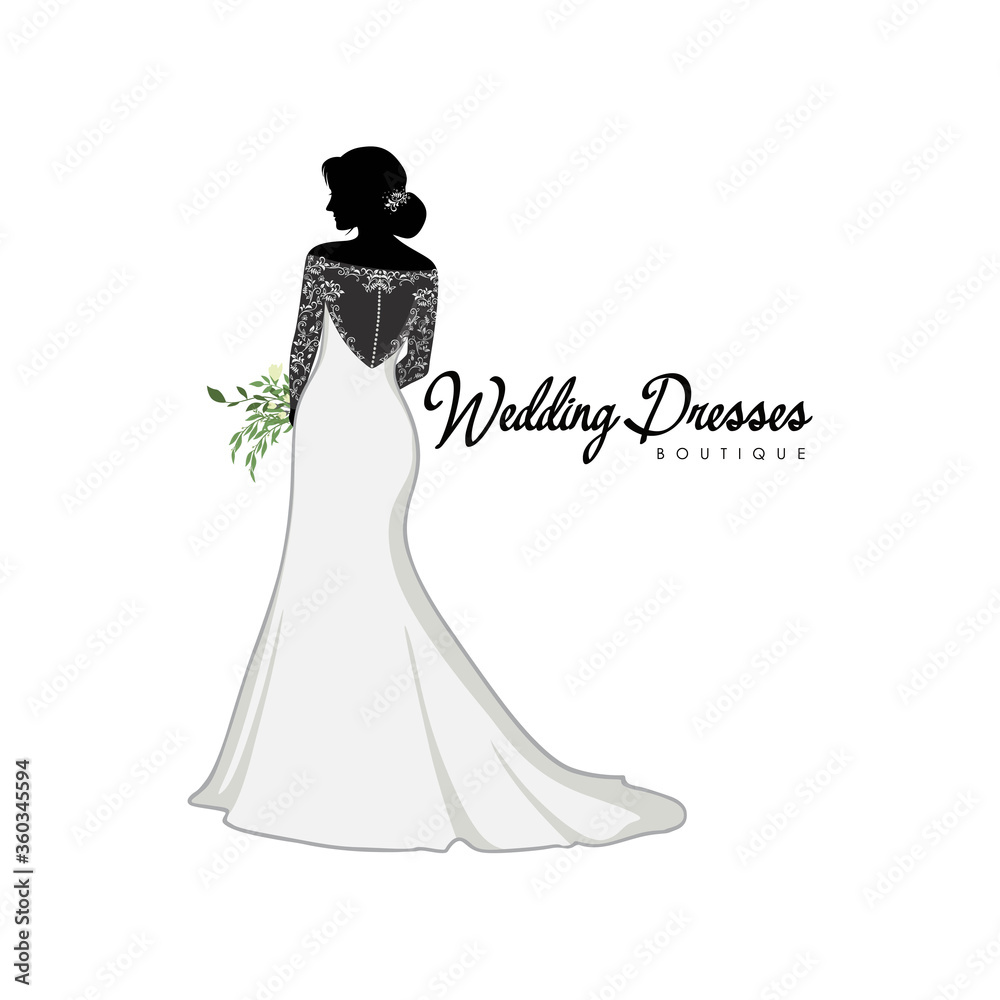 Wedding Bridal Wear Boutique. Elegant Gown Sexy Dress Fashion Simple Logo  Design Vector Illustration Stock Vector Image & Art - Alamy