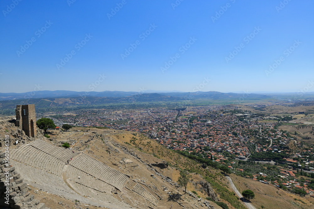 Pergamon, the Acropolis - the steepest ancient theater of the world. It was used for council meetings in the Roman period. Izmir, Turkey Pergamon, the Acropolis - the steepest ancient theater of the world. It was used for council meetings in the Roman period. Izmir, Turkey