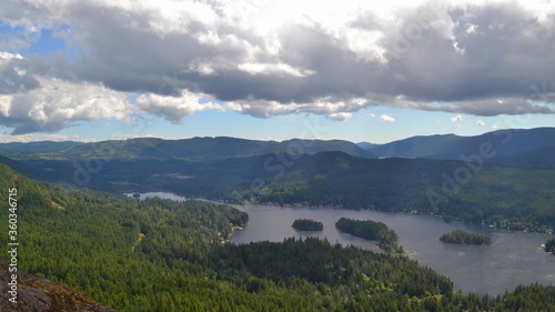Shawnigan Lake as seen from Mount Old Baldy. Photo taken on Vancouver Island. photo