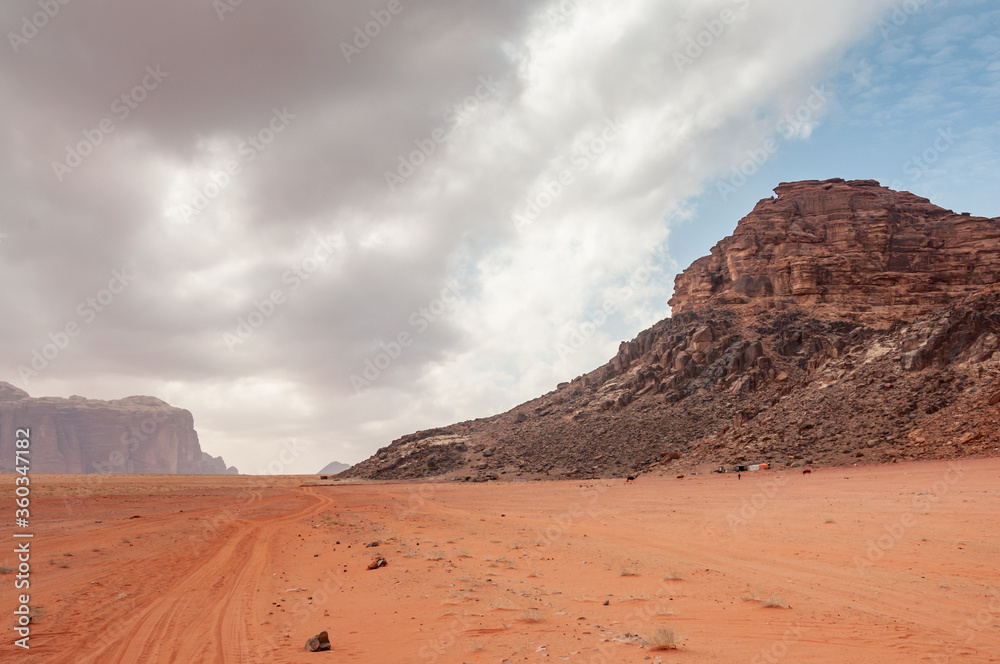 Scenic desert landscape in Wadi Rum, Jordan