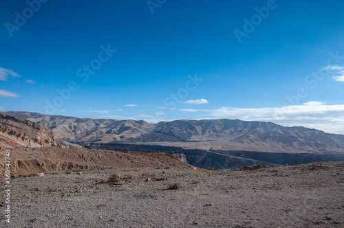 View of Dead sea coastline on Jordanian side
