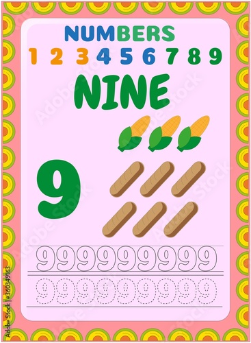 Wallpaper Mural Preschool and toddler math with toast and corn design Torontodigital.ca