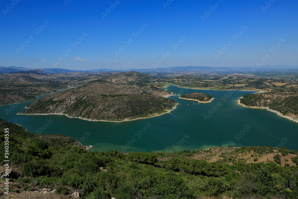 View of the Kestel Dam lake. Bergama, Turkey