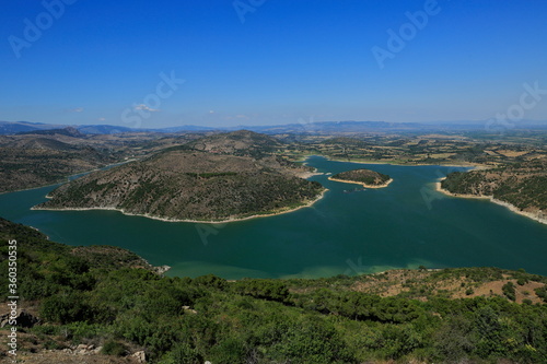 View of the Kestel Dam lake. Bergama, Turkey