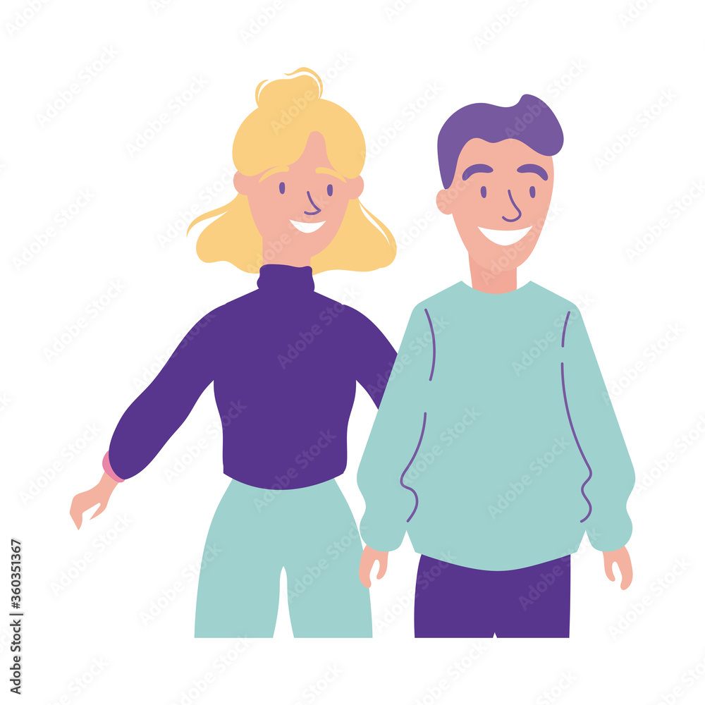 happy friendship day celebration with couple pastel flat style happy friendship day celebration with couple pastel flat style