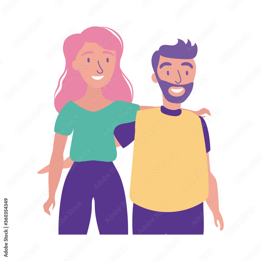 happy friendship day celebration with couple pastel flat style happy friendship day celebration with couple pastel flat style