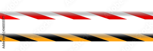 Red white and black yellow barrier tape