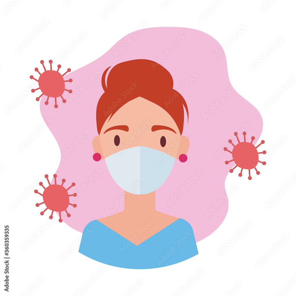 woman wearing medical mask block style woman wearing medical mask block style