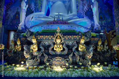 Buddha statue in Blue Temple, Wat Rong Suea Ten, Thailand