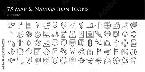 75 Map & Navigation Icons