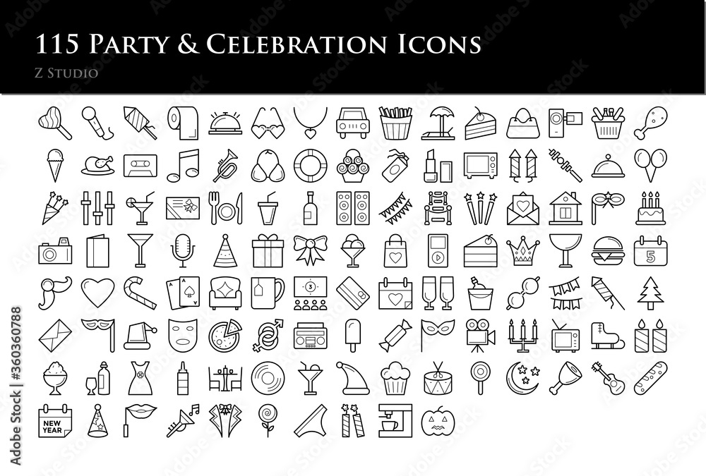 115 Party & Celebration Icons