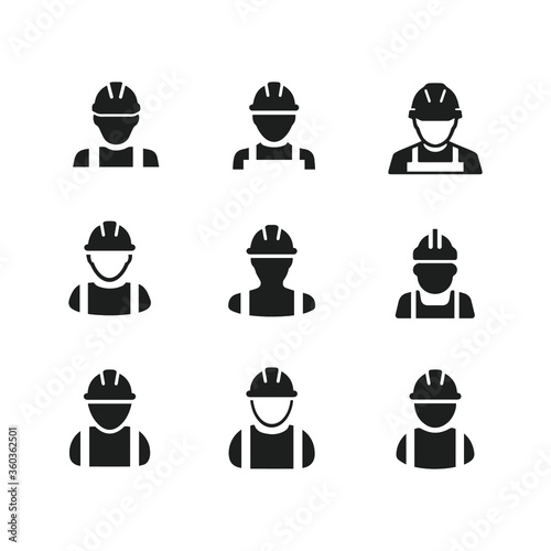 Set of Construction worker icon. Vector illustration. EPS 10.
