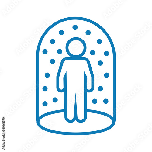 protection barrier around line style icon