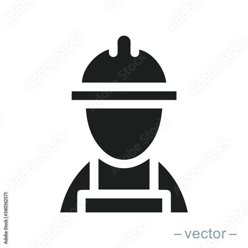 Construction worker icon. Vector illustration. EPS 10.