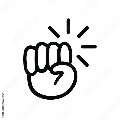 Hand knocking on door icon. Vector illustration. EPS 10.