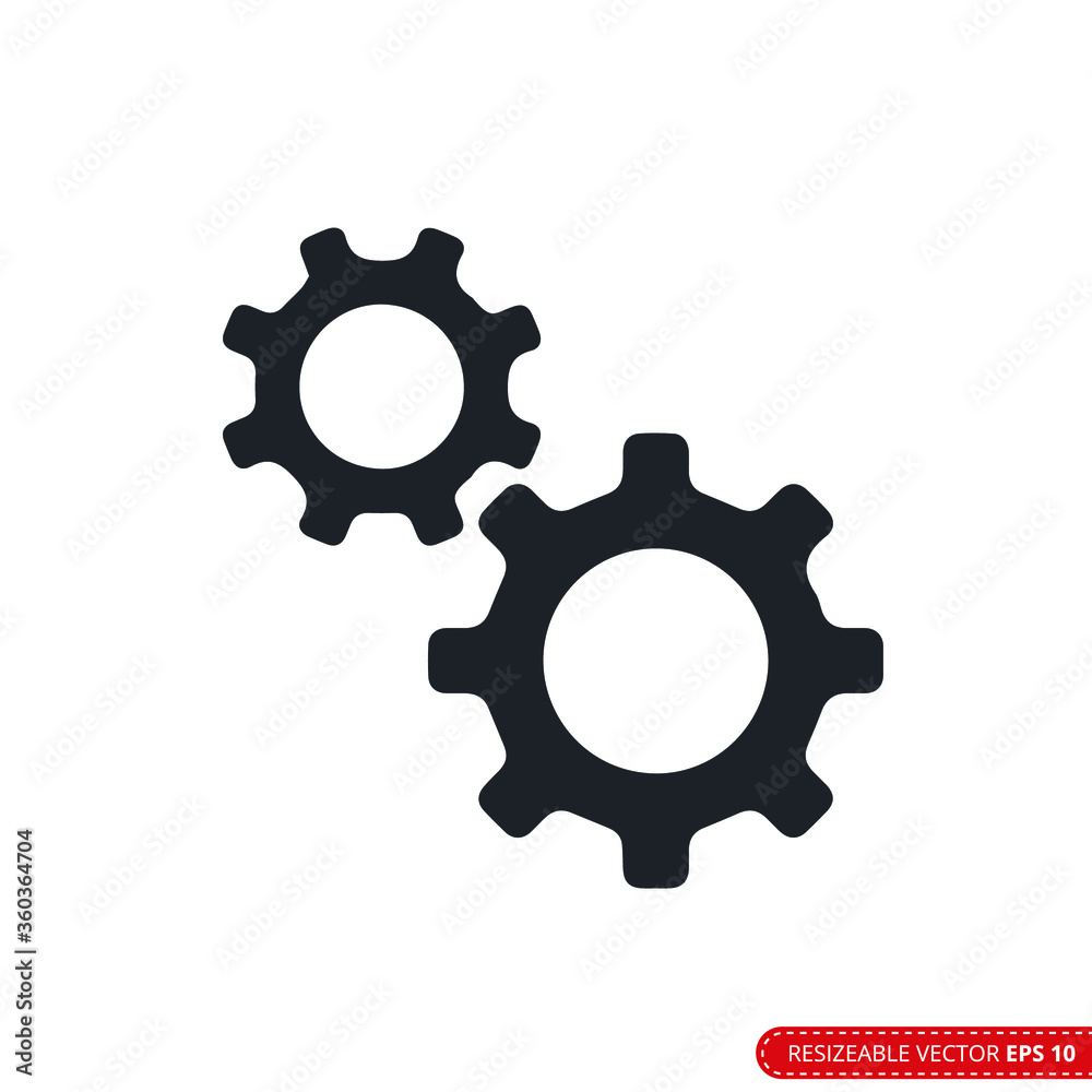 Gear Icon Vector Template, Flat Design Engineering Cogwheel. EPS 10.