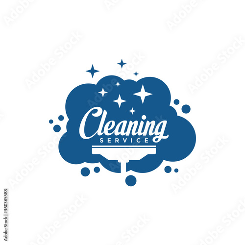 Cleaning Service lettering logo vector. Typography logo. Creative cleaning logo template design.