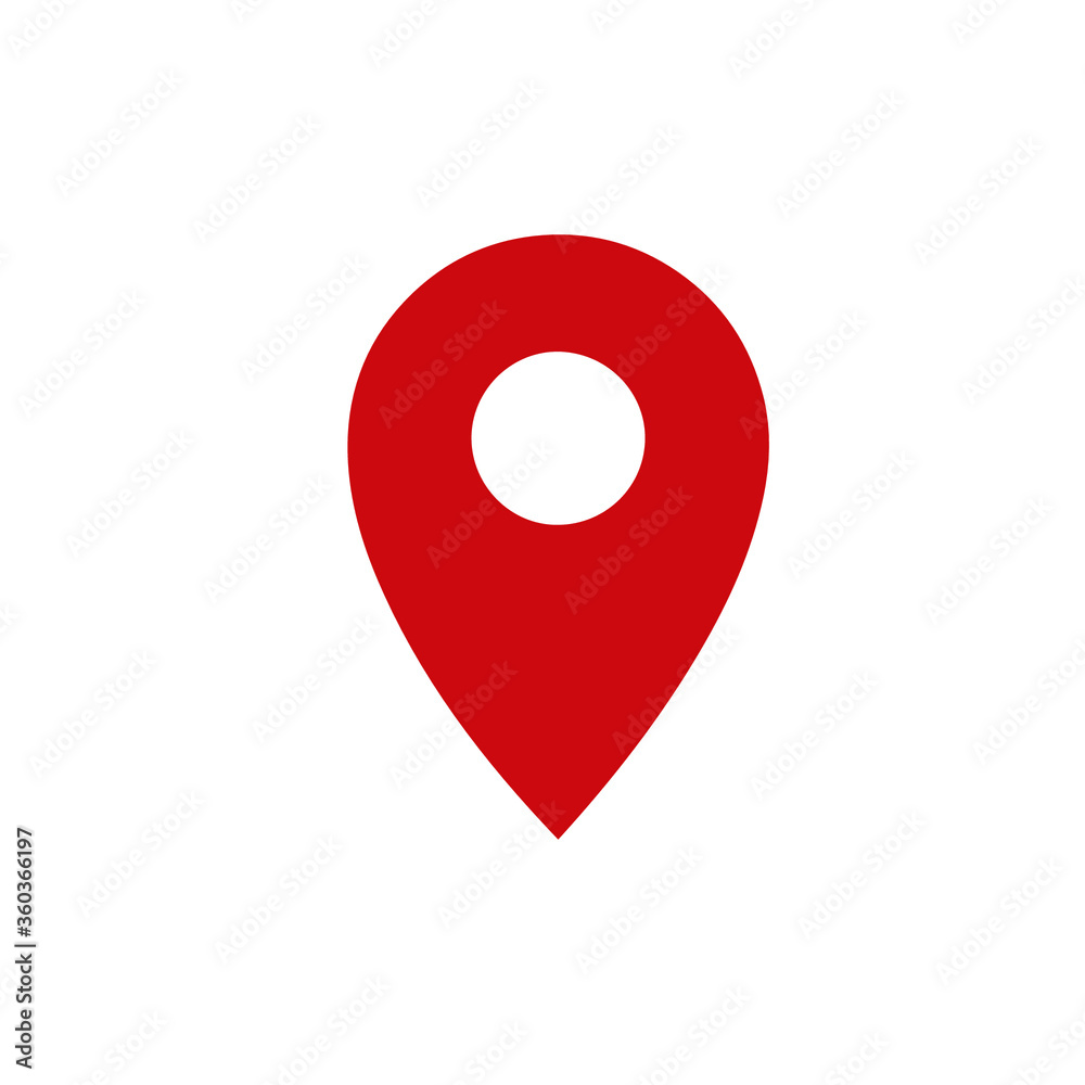 Fototapeta premium Pin Location Mark Sign Icon Vector Illustration. Red pin with solid style. EPS 10